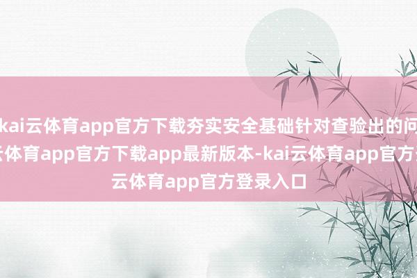 kai云体育app官方下载夯实安全基础针对查验出的问题-kai云体育app官方下载app最新版本-kai云体育app官方登录入口