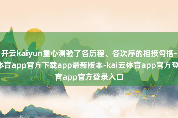 开云kaiyun重心测验了各历程、各次序的相接勾搭-kai云体育app官方下载app最新版本-kai云体育app官方登录入口